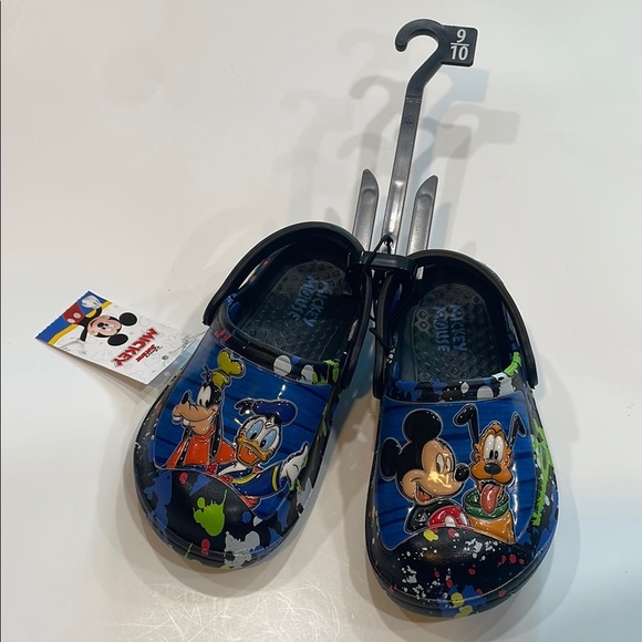 Disney Blue and Black Slippers with Character Design - Picture 1 of 4